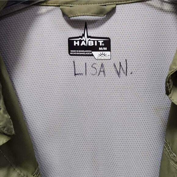 Habit Men’s Green Long-Sleeve Button-Up Pocketed Vented 40+ Solar Factor Size M - Picture 8 of 11